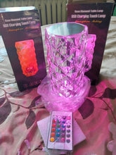 16 Colors Diamond Rose Crystal Rechargeable  Lamp