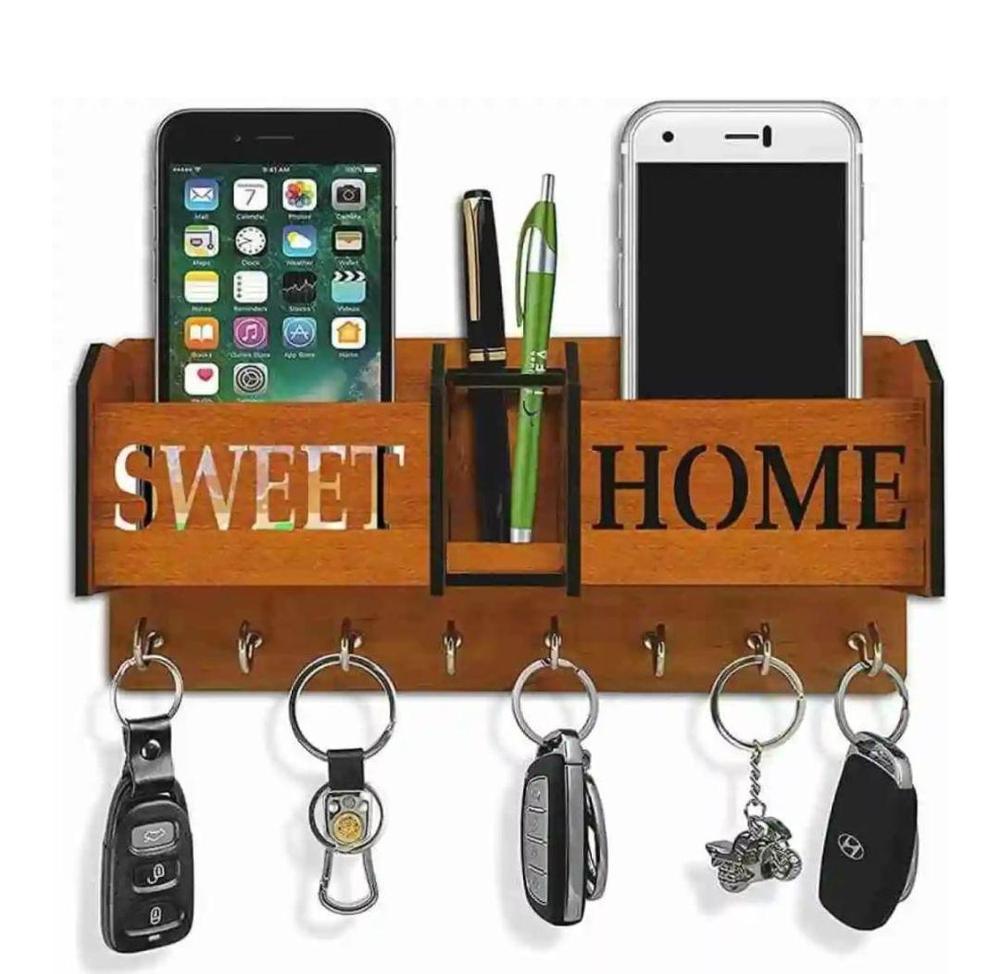 Wall Mounted Mobile Holder and Keychain