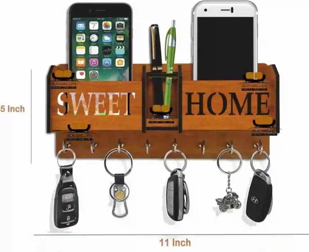 Wall Mounted Mobile Holder and Keychain